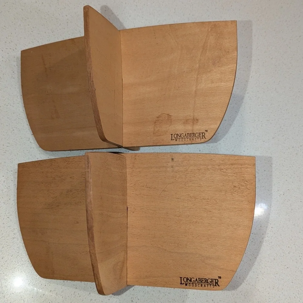 Longaberger Woodcrafts Basket Dividers Natural Wood Interlocking Set of 2